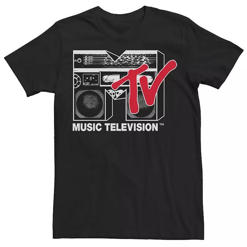 Men's MTV Logo 80's Style Boombox Graphic Tee, Size: XXL Tall, Black Product Image