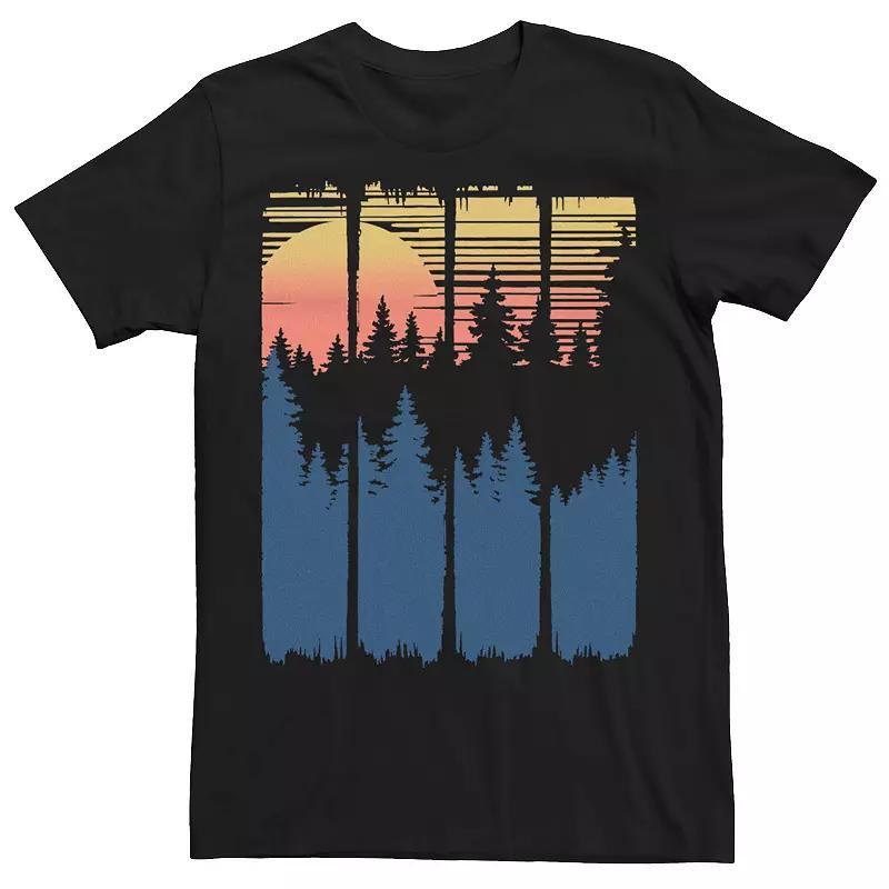 Big & Tall Sunset Forest Shadow Landscape Graphic Tee, Men's, Size: 5XL, Black Product Image