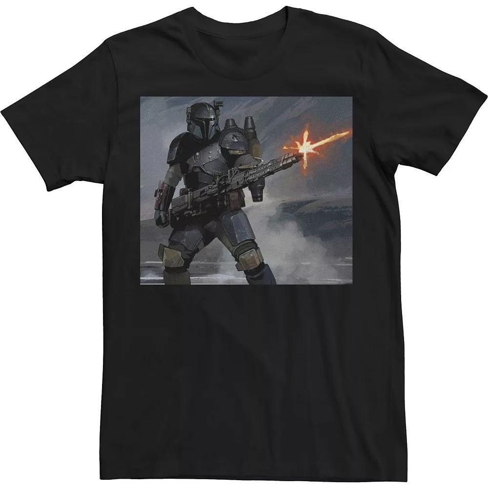 Men's Star Wars Mando Fire Portrait Tee, Size: Large, Black Product Image