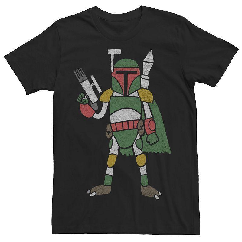 Men's Star Wars Boba Fett Cartoon Tee, Size: Large, Black Product Image