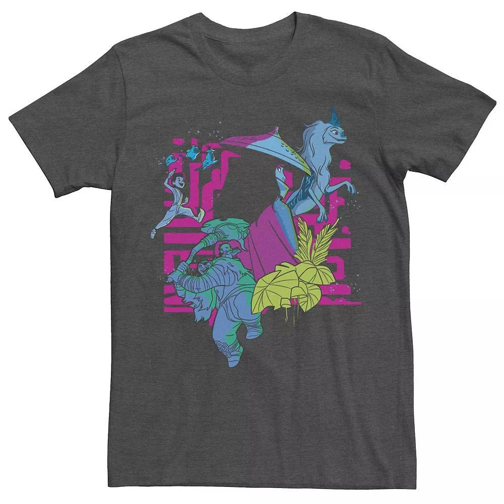 Disney's Raya And The Last Dragon Neon Group Shot Men's Tee,  Product Image