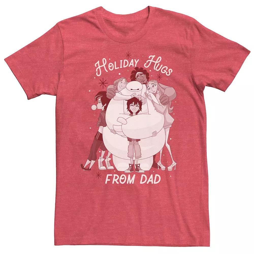 Disney's Big Hero 6 Holiday Hugs From Dad Men's Tee, Size: Large, Red Grey Product Image