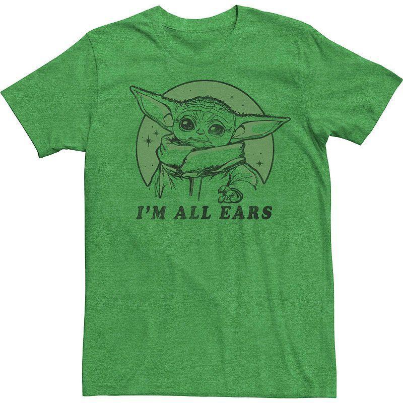 Men's Star Wars All Ears The Child aka Baby Yoda Portrait Tee, Size: Large, Kelly Grey Product Image