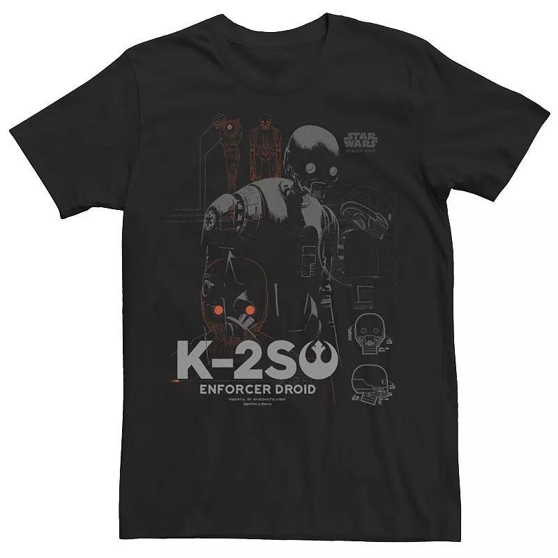 Mens Star Wars Rogue One K-2SO Schematic Detail Print Tee Product Image