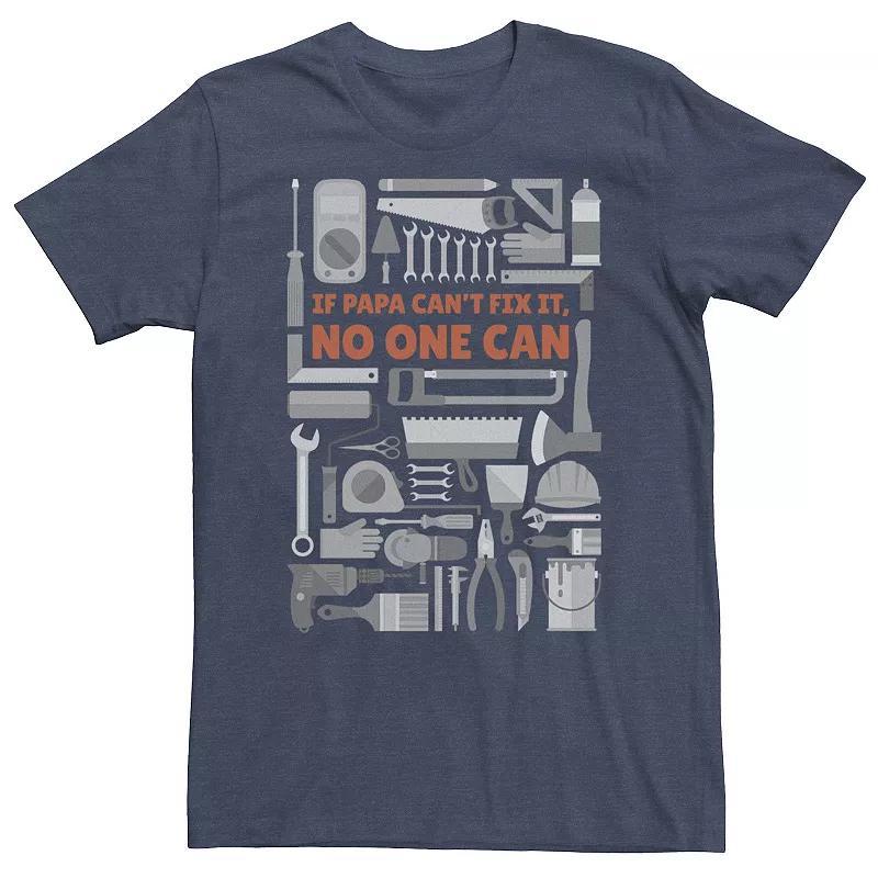 Big & Tall Father's Day "If Papa Can't Fix It, No One Can" Tools Tee, Men's, Size: 3XL Tall, Black Product Image