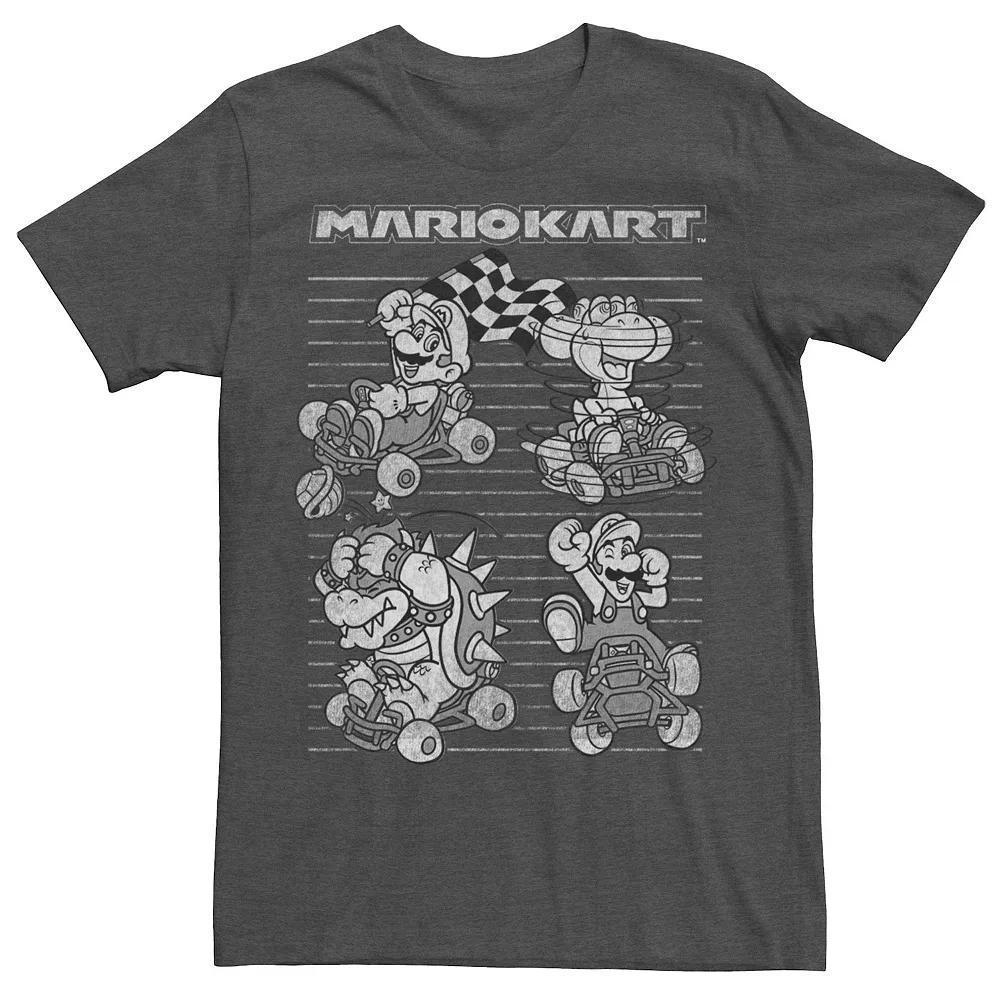 Men's Mario Kart Mario Yoshi Bowser Luigi Four Player Portraits Tee,  Product Image