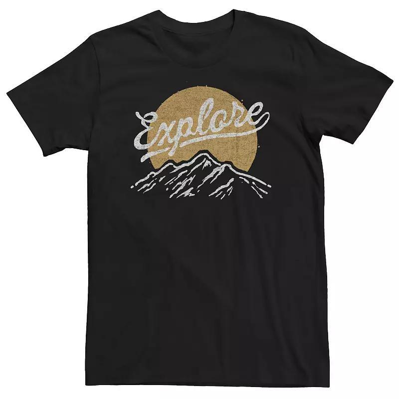 Big & Tall Explore In Mountains Graphic Tee, Men's, Size: XXL Tall, Black Product Image