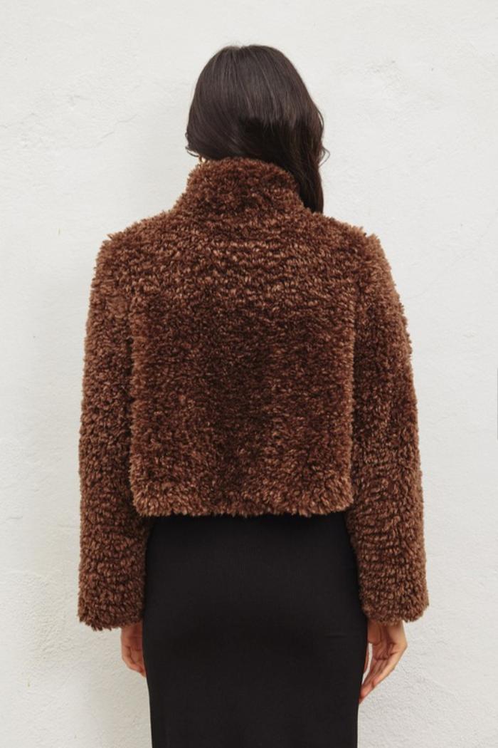 Faux Fur Crop Jacket Product Image