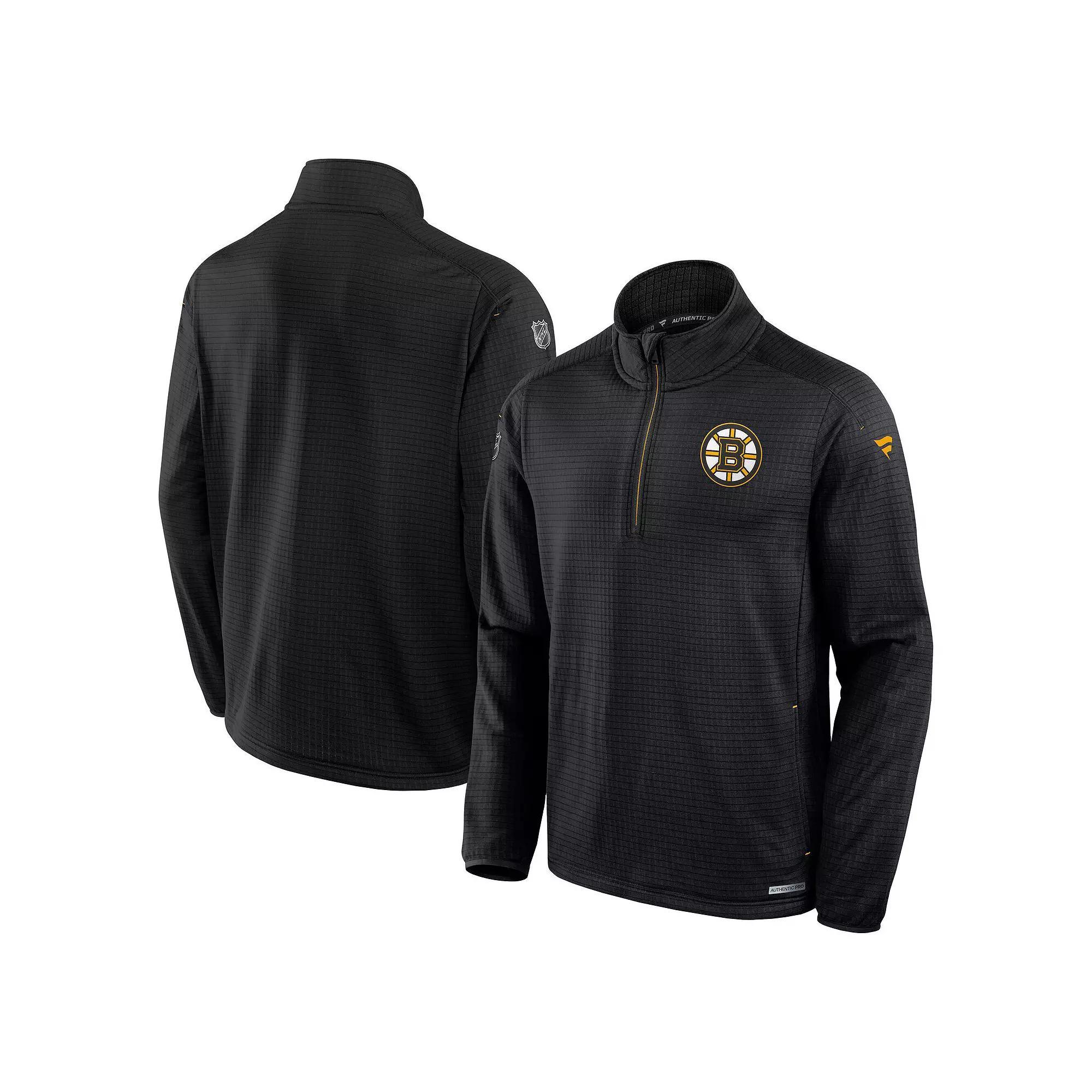 Men's Fanatics Black Boston Bruins Big & Tall Authentic Pro Quarter-Zip Top,  Product Image