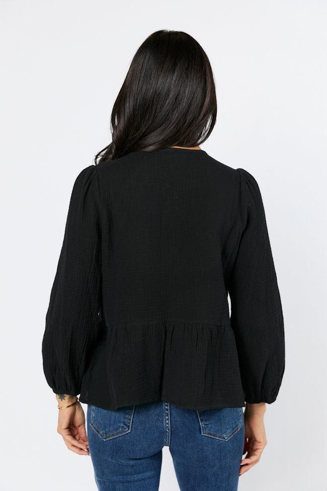 Close To Me Black Bow Detail Blouse FINAL SALE Product Image