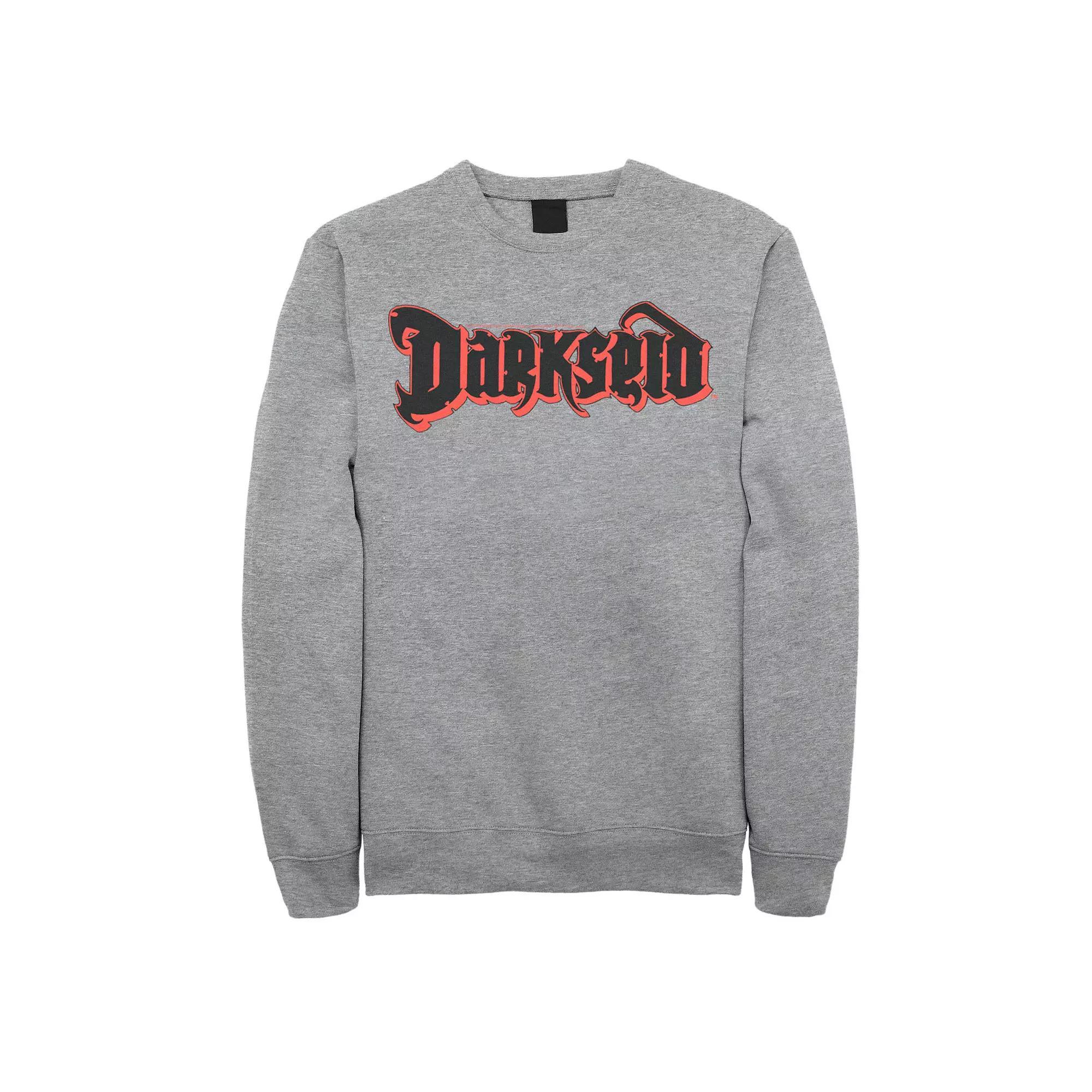 Men's DC Comics Darkseid Text Logo Poster Sweatshirt, Size: Medium, Athletic Grey Product Image