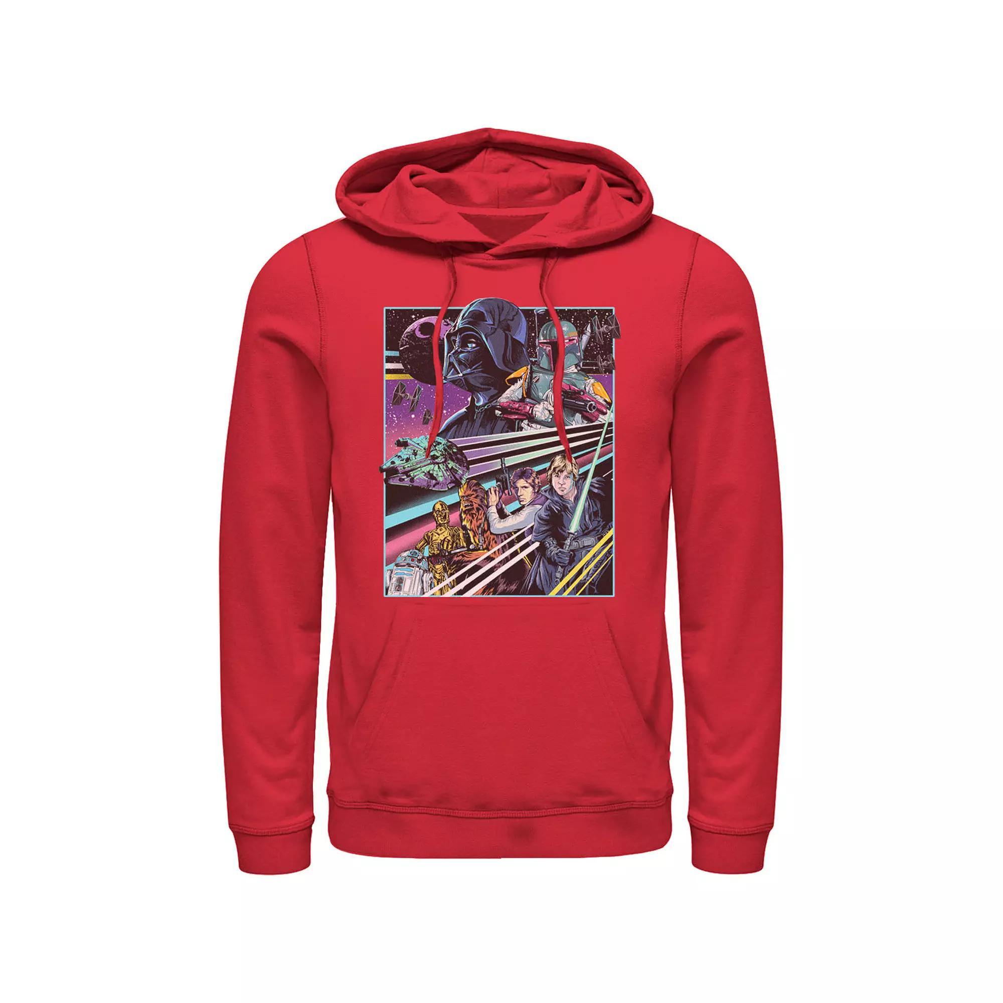 Men's Star Wars Neon Rebel Alliance Poster Hoodie, Size: Medium, Red Product Image