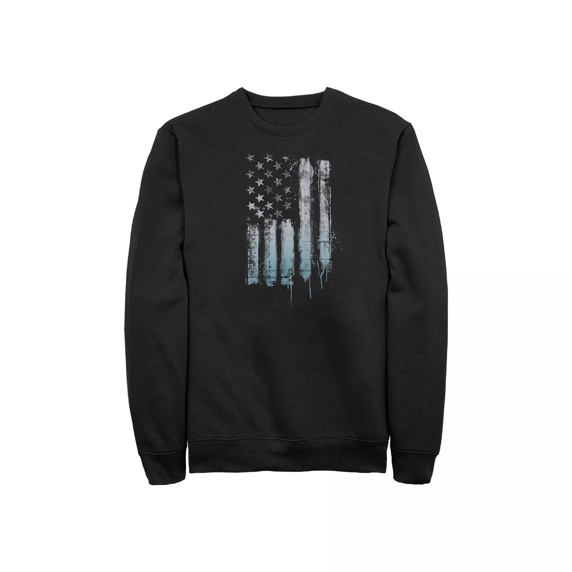 Big & Tall Rustic USA Flag Graphic Fleece, Men's,  Product Image
