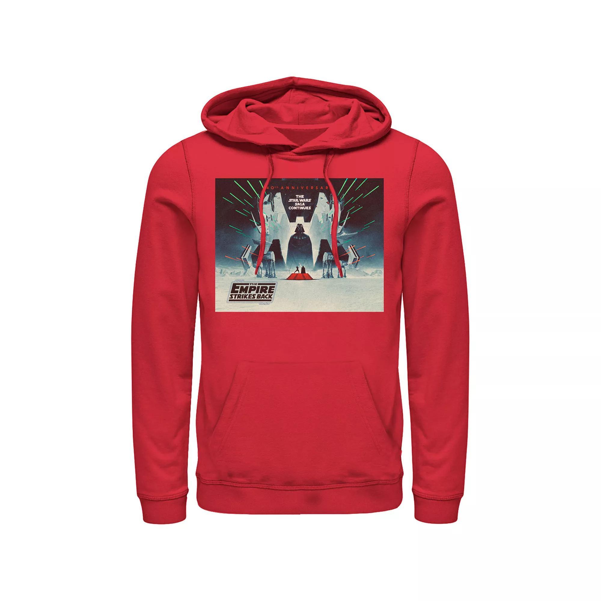 Men's Star Wars: The Empire Strikes Back 40th Anniversary Poster Graphic Hoodie, Size: XL, Red Product Image