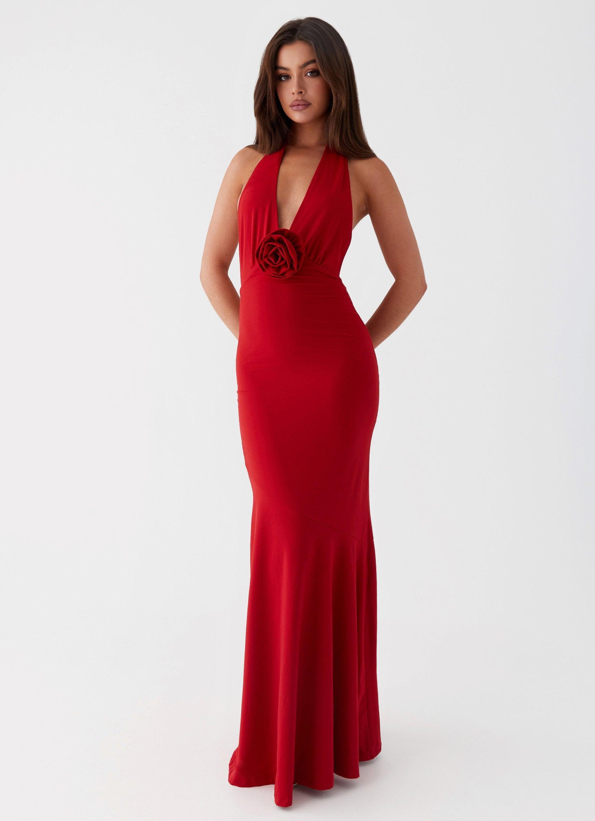 Eliza Rose Maxi Dress - Red Product Image