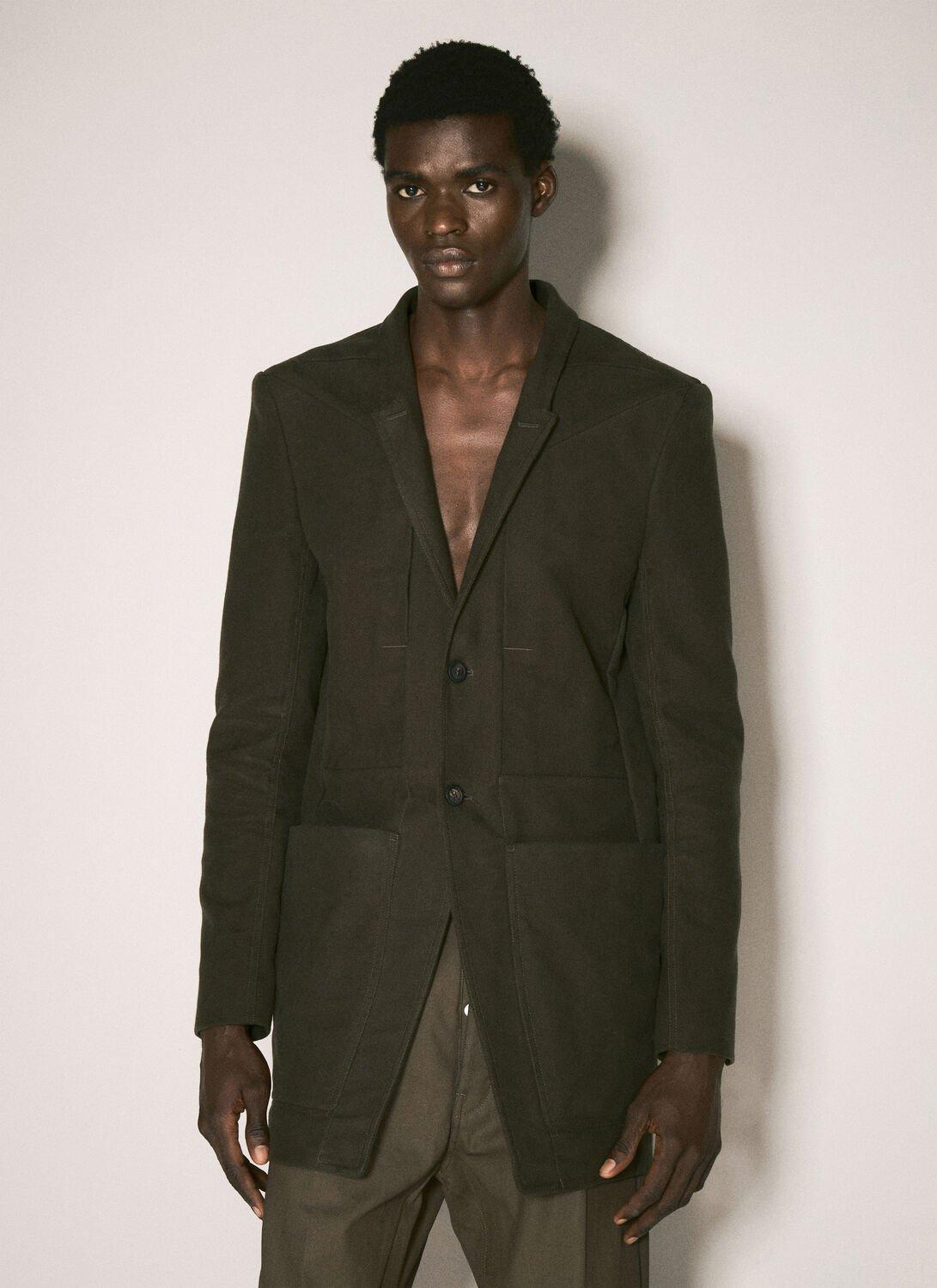 RICK OWENS Lido Blazer In Green Product Image