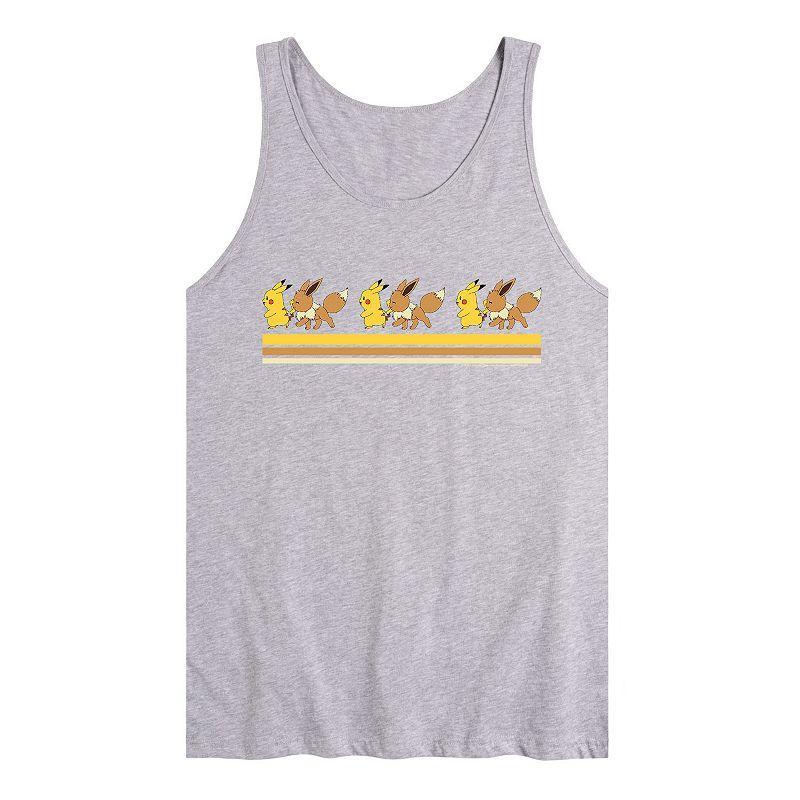 Men's Pokemon Pika Eevee Retro Tank Top, Size: XL, Gray Product Image