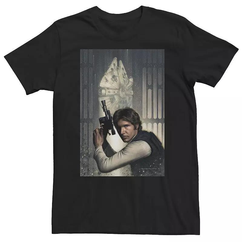 Big & Tall Star Wars Han & Millennium Falcon Blaster Pose Tee, Mens Product Image