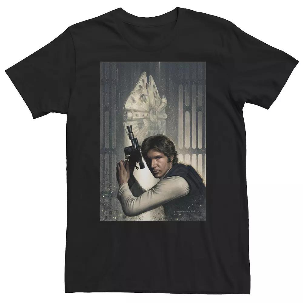 Big & Tall Star Wars Han & Millennium Falcon Blaster Pose Tee, Men's,  Product Image