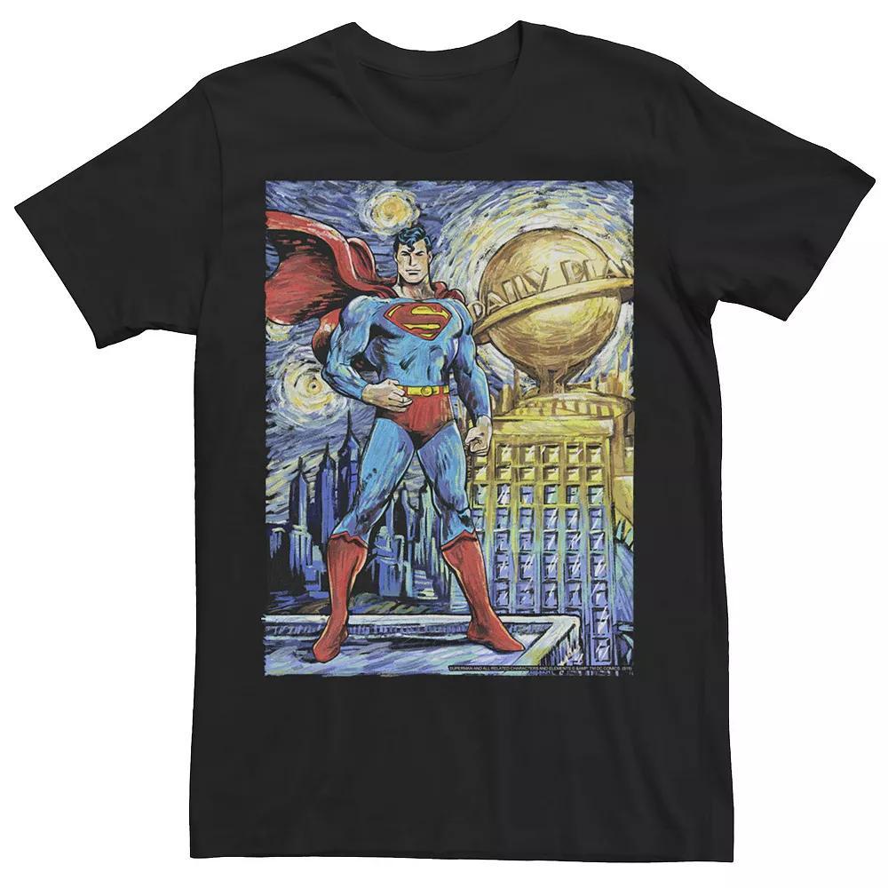 Men's DC Comics Superman Starry Night Poster Tee, Size: Medium, Black Product Image