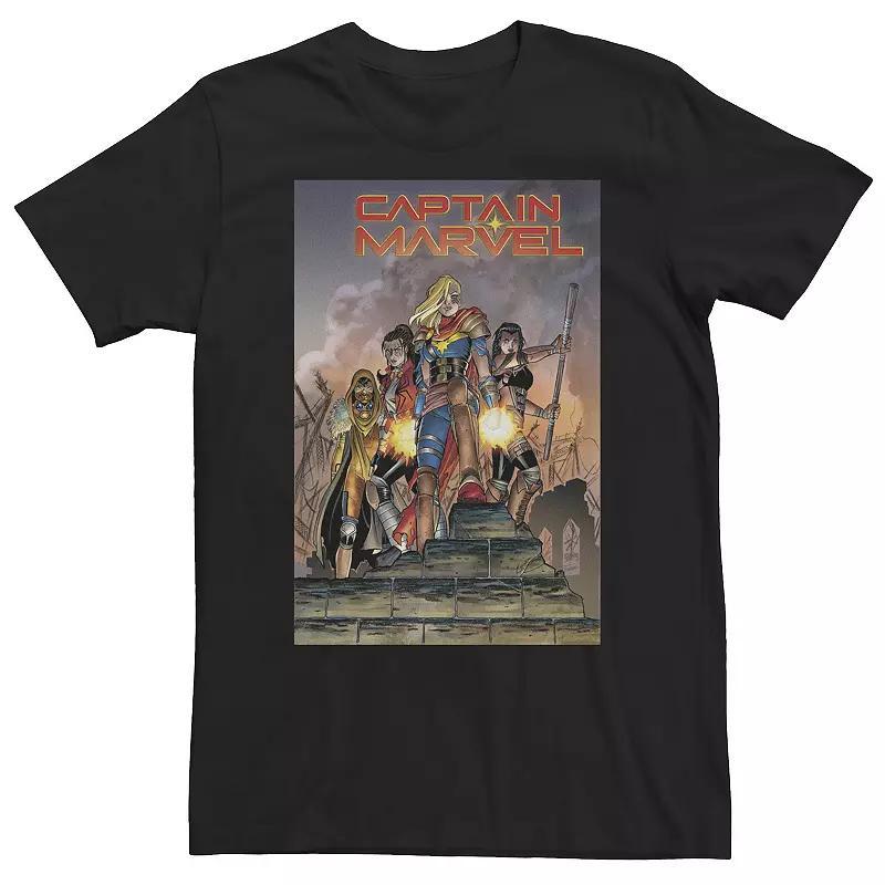 Big & Tall Marvel Comixology Captain Marvel Revolution Comic Book Cover Tee, Men's, Size: XXL Tall, Black Product Image