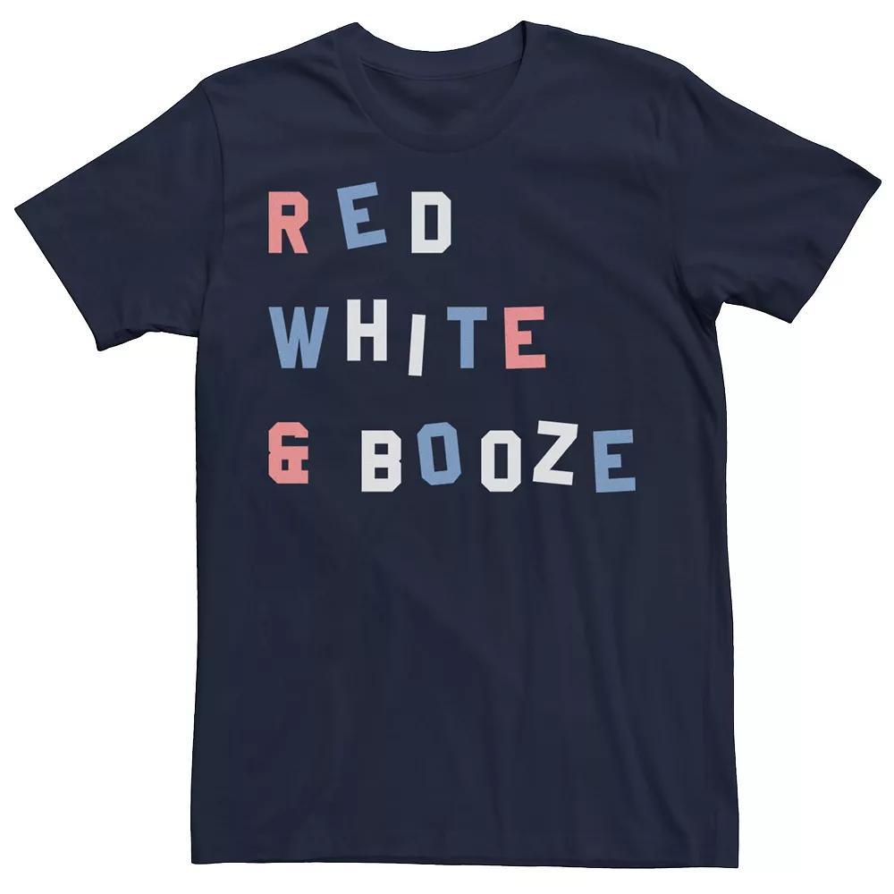 Men's Red White & Booze Graphic Tee, Size: 3XL, Blue Product Image