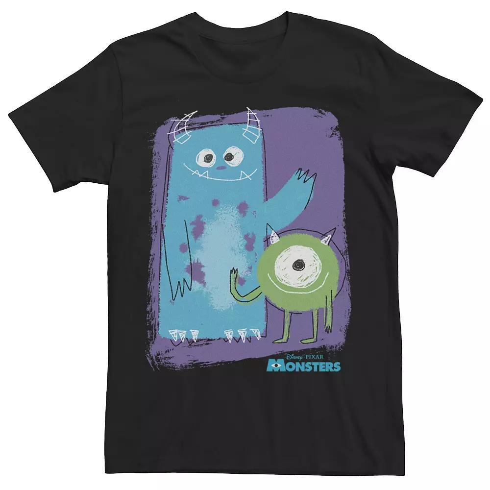 Disney / Pixar's Monsters, Inc. Mike & Sully Men's Painted Sketch Tee, Size: 3XL, Black Product Image