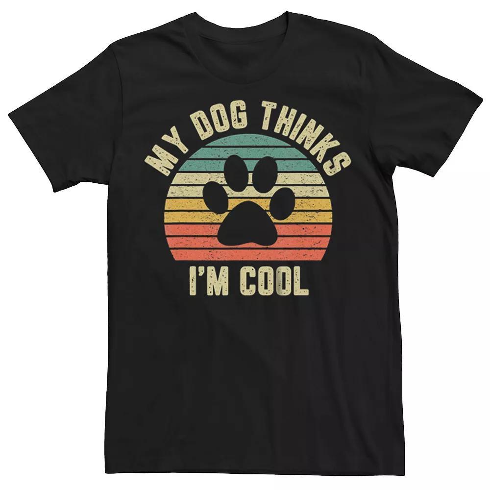 Men's My Dog Thinks I'm Cool Paw Print Graphic Tee, Size: XS, Blue Product Image