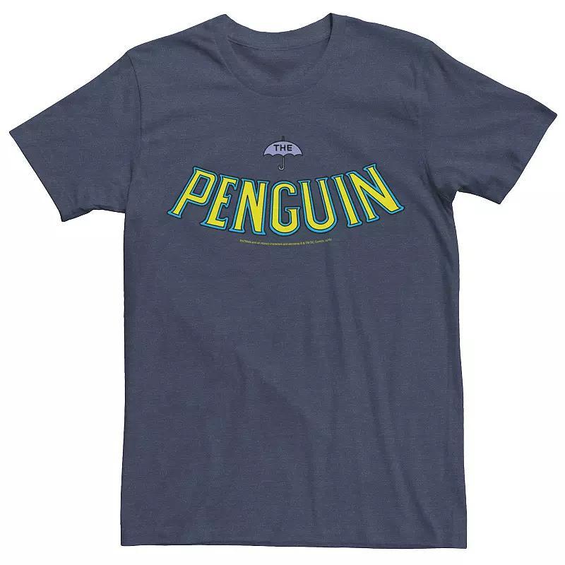 Mens Batman Penguin Retro Logo Tee Navy Grey Product Image