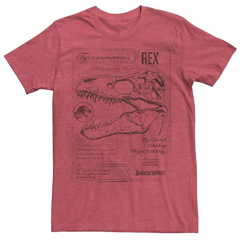 Men's Jurassic World Two T-Rex Vintage Graph Tee, Size: XXL, Red Grey Product Image