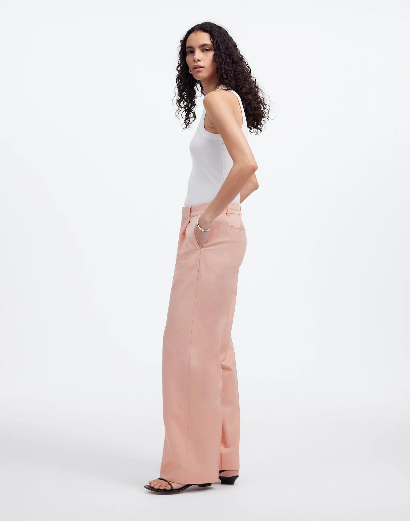 Slouchy Straight Pants in Drapey Twill Product Image