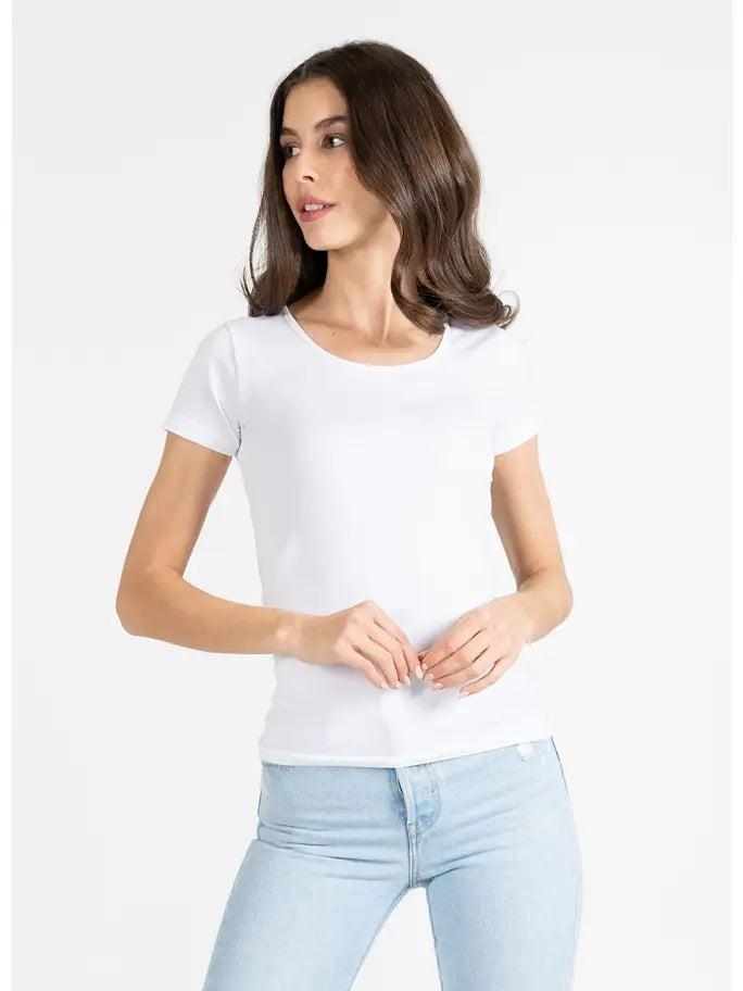 Bamboo Short Sleeve Scoop Neck Tee Product Image