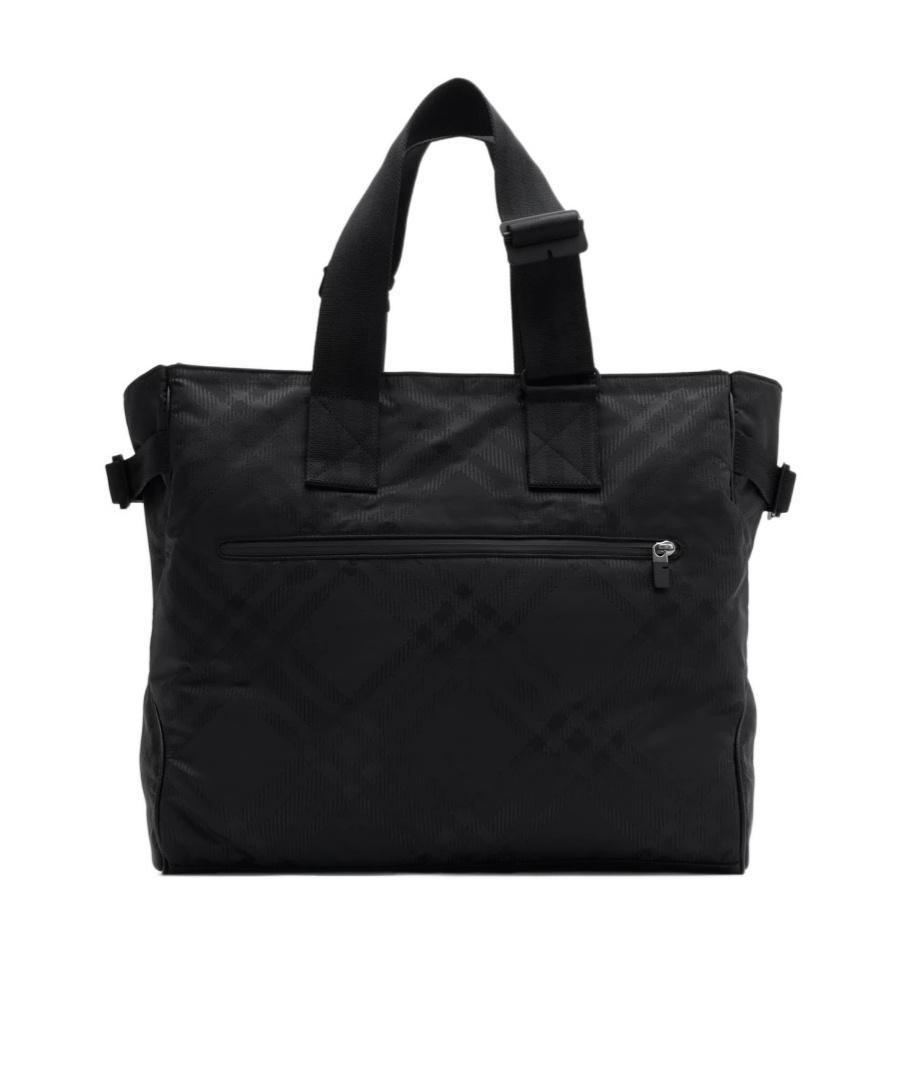 BURBERRY Check-jacquard Tote Bag In Black Product Image