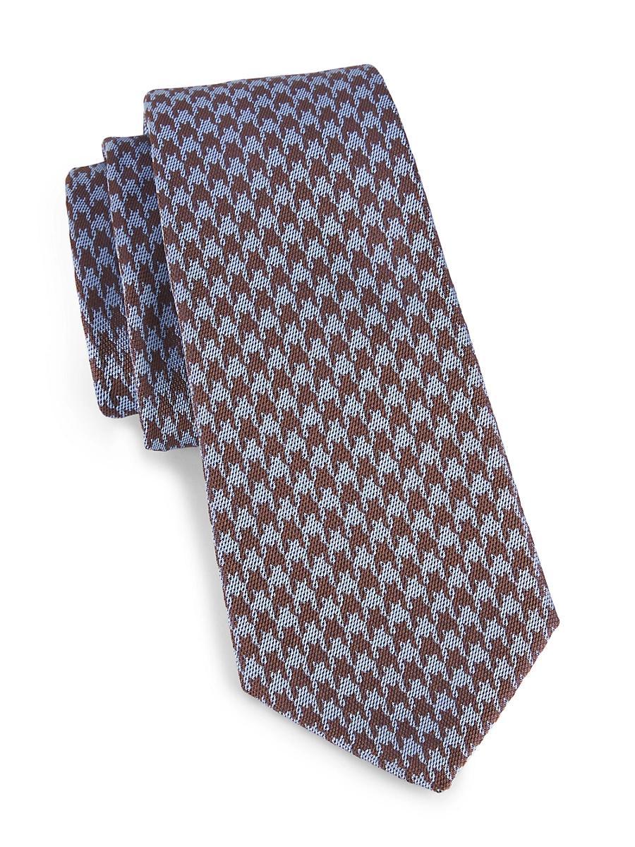 Mens Houndstooth Silk Tie Product Image