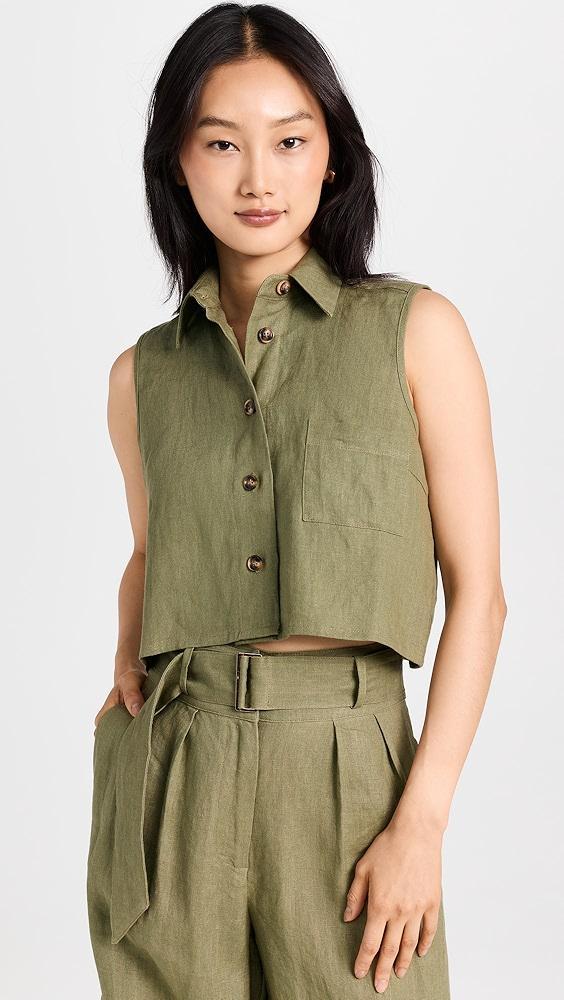 HEVRON Katja Linen Top | Shopbop Product Image