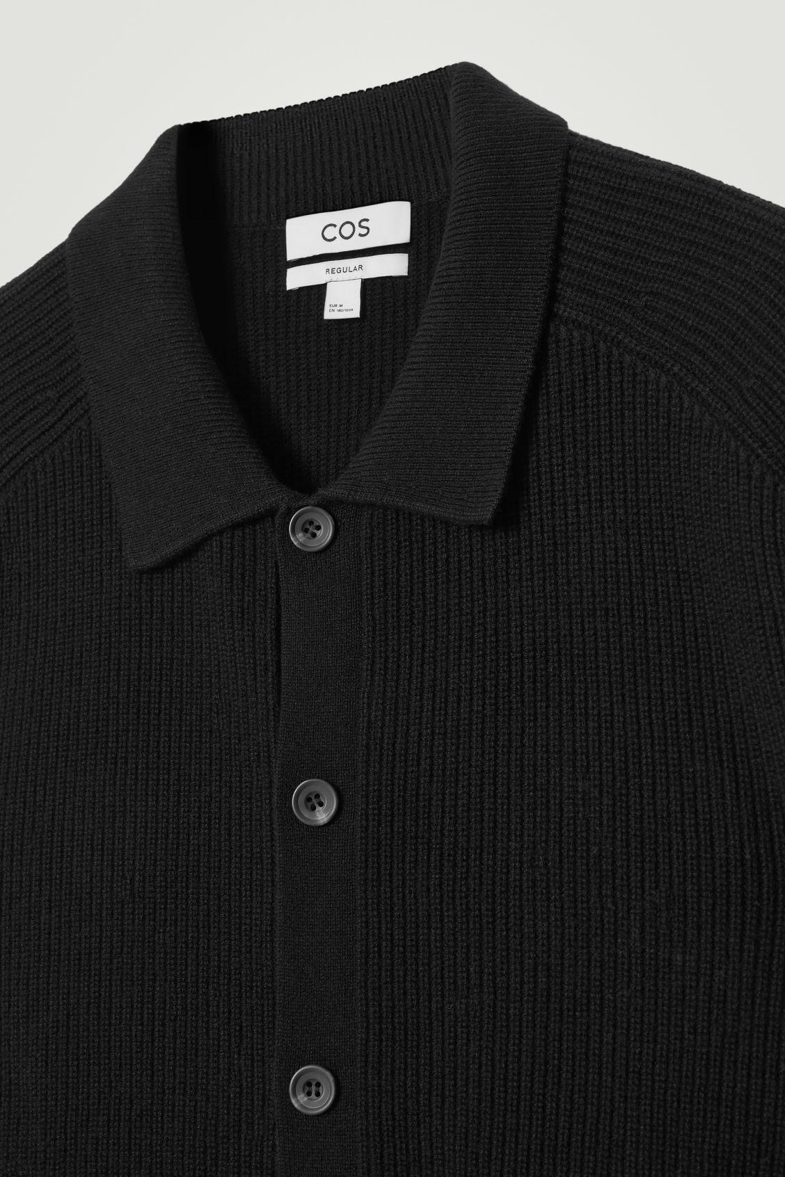 COLLARED RIBBED WOOL-CASHMERE CARDIGAN Product Image