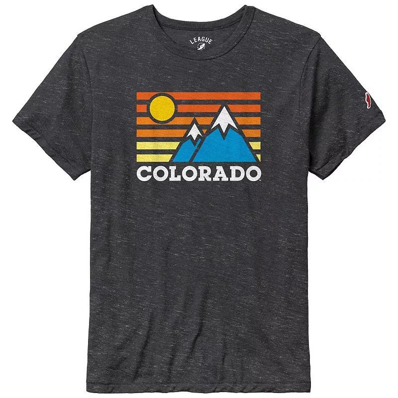 Mens League Collegiate Wear Heather Charcoal Colorado Buffaloes Hyper Local Victory Falls Tri-BlendT-Shirt Product Image