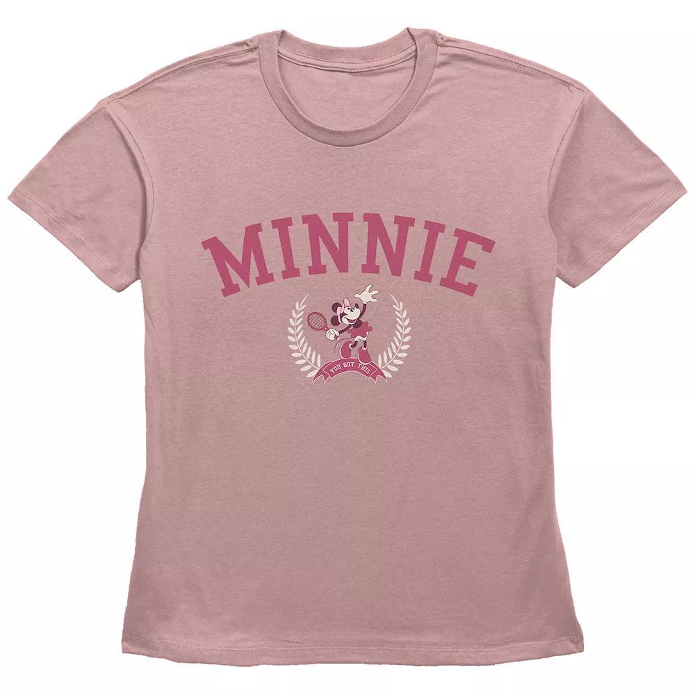 Disney's Minnie Mouse Tennis Player Basic Fit Women's Graphic Tee, Girl's, Size: Small, Desert Pink Product Image