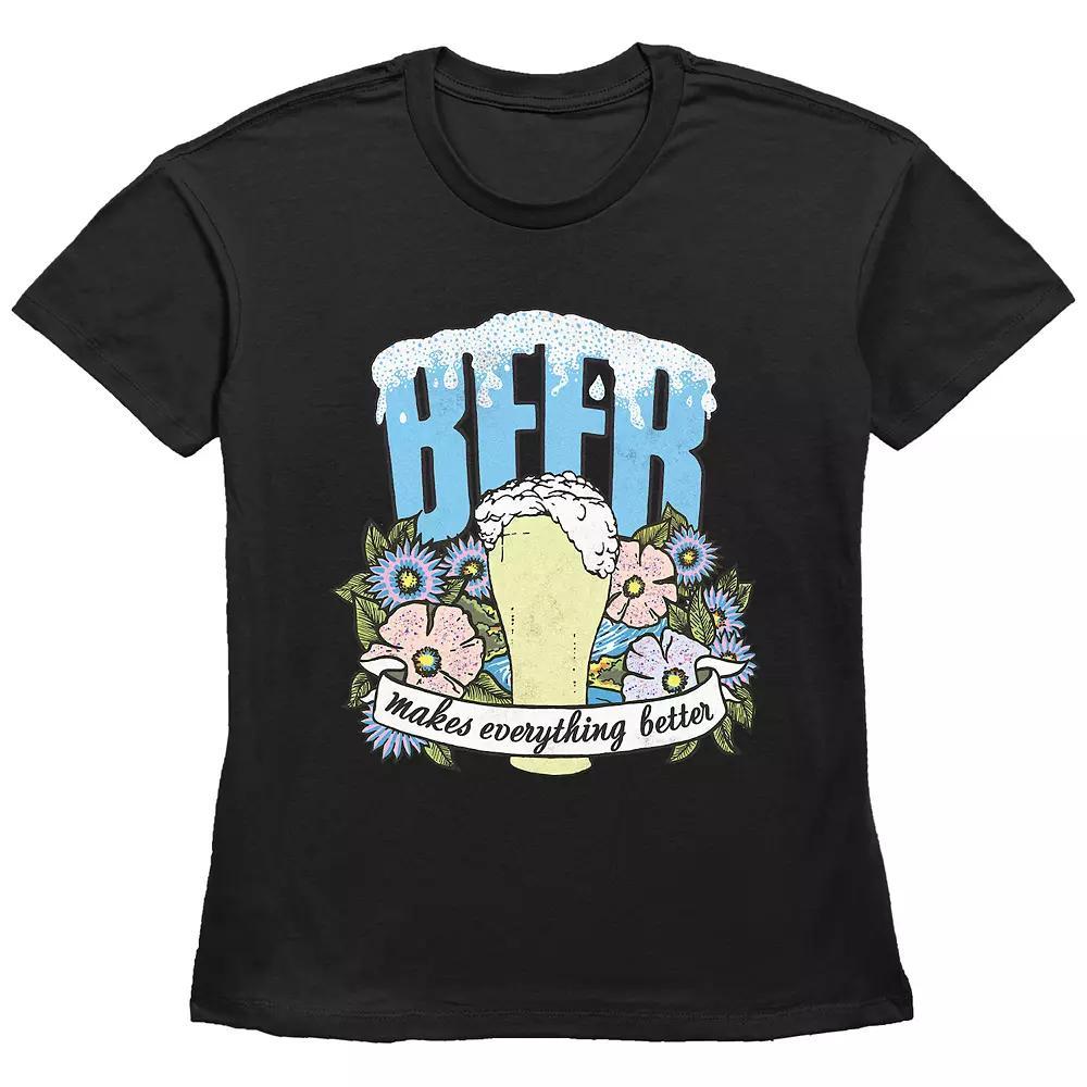 Women's Beer Makes Everything Better Basic Fit Graphic Tee,  Product Image