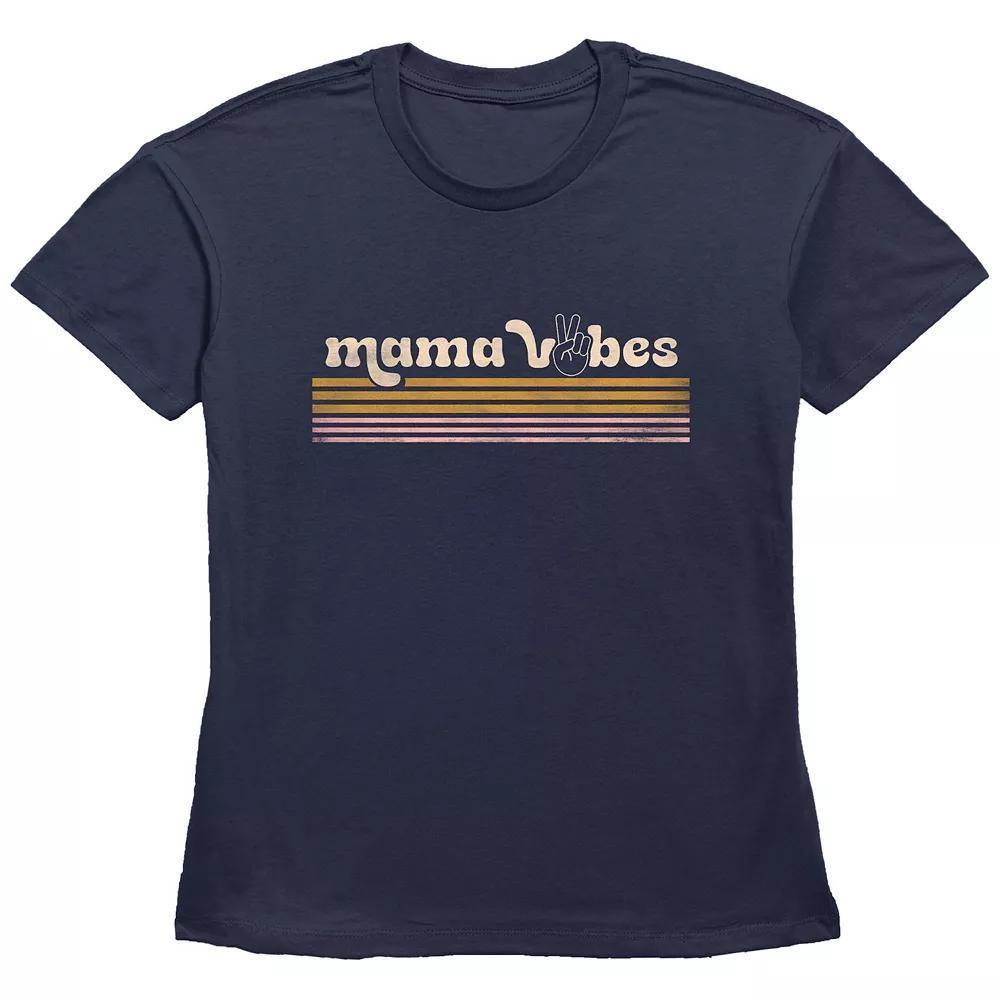 Women's Mama Vibes Basic Fit Graphic Tee, Size: XXL, Blue Product Image