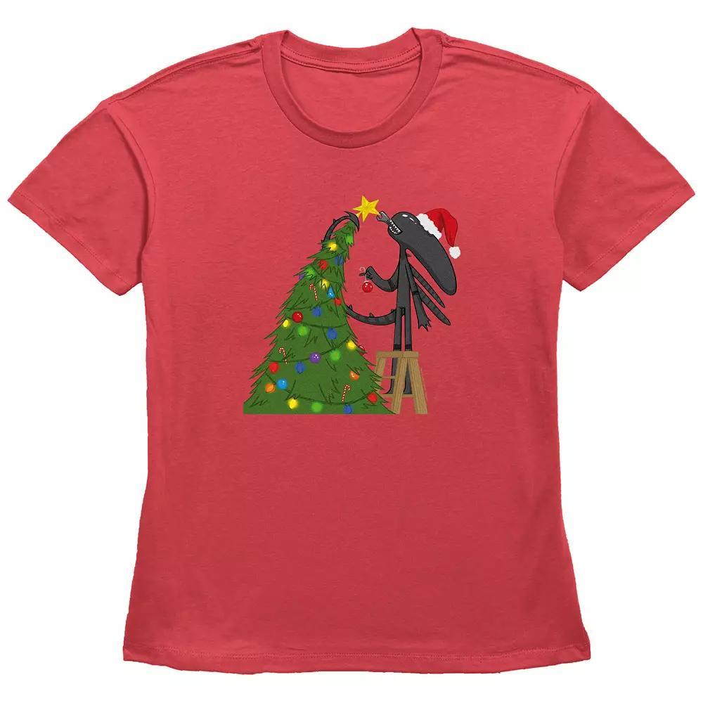 Women's Alien Xenomorph Christmas Ready Graphic Tee,  Product Image