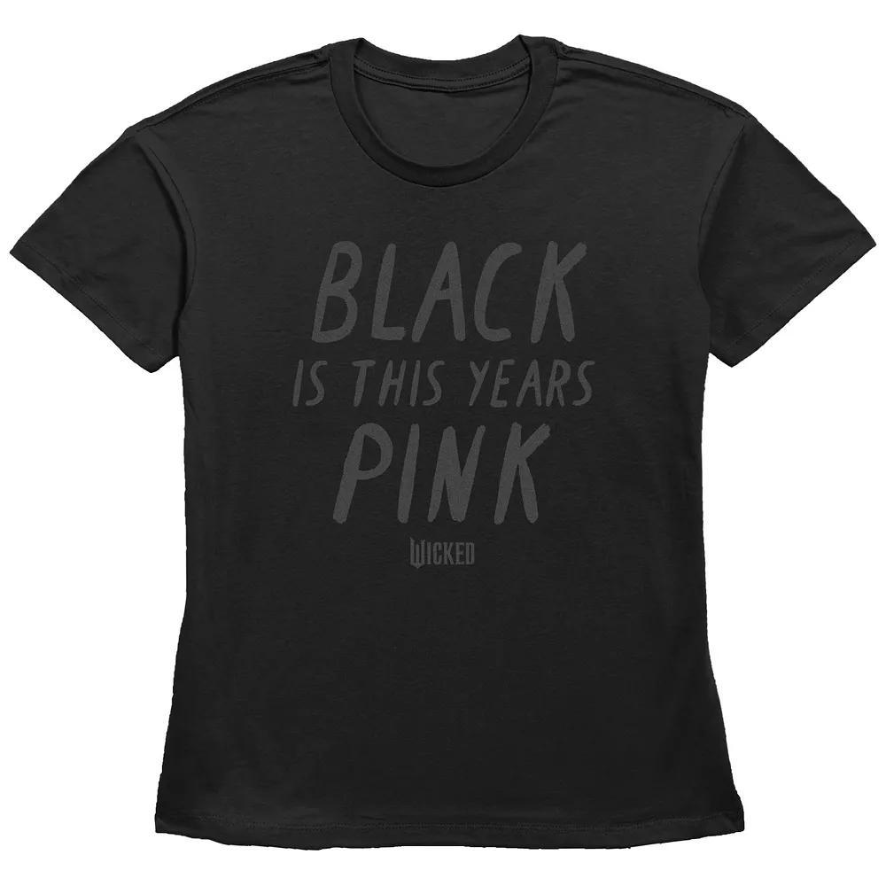 Women's Wicked Black Is This Years Pink Graphic Tee,  Product Image