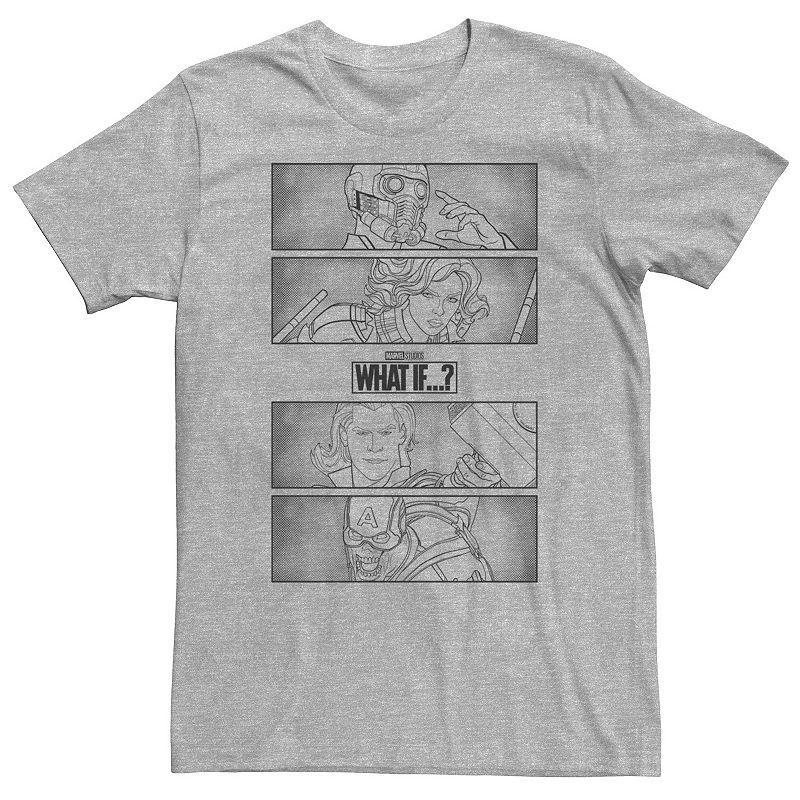 Big & Tall Marvel What If Line Group Panels Tee, Mens Athletic Grey Product Image