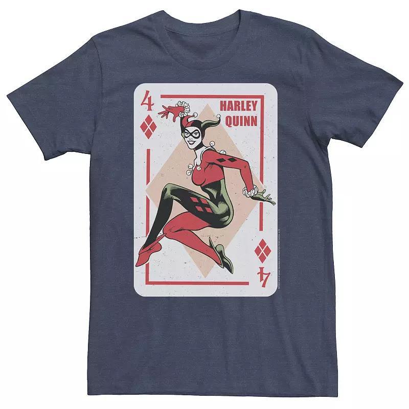 Big & Tall DC Comics Batman Harley Quinn Playing Card Tee, Men's, Size: XL Tall, Black Product Image