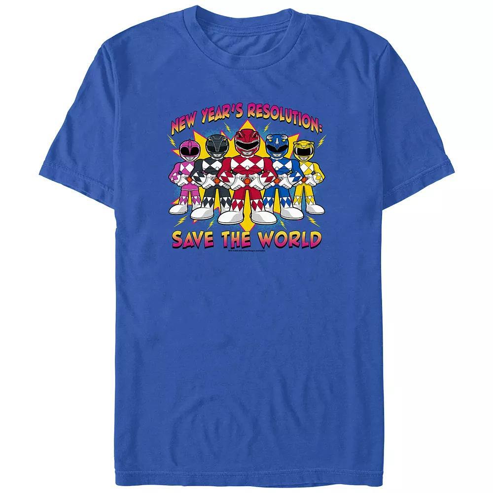 Men's Power Rangers New Year's Resolution Save The World Graphic Tee,  Product Image