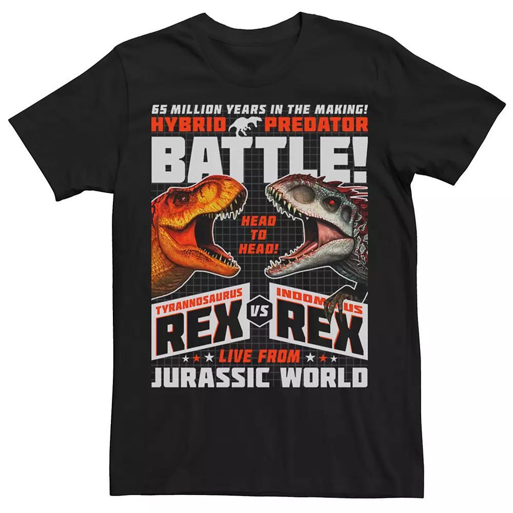 Men's Jurassic World T-Rex VS I-Rex Battle Poster Tee,  Product Image