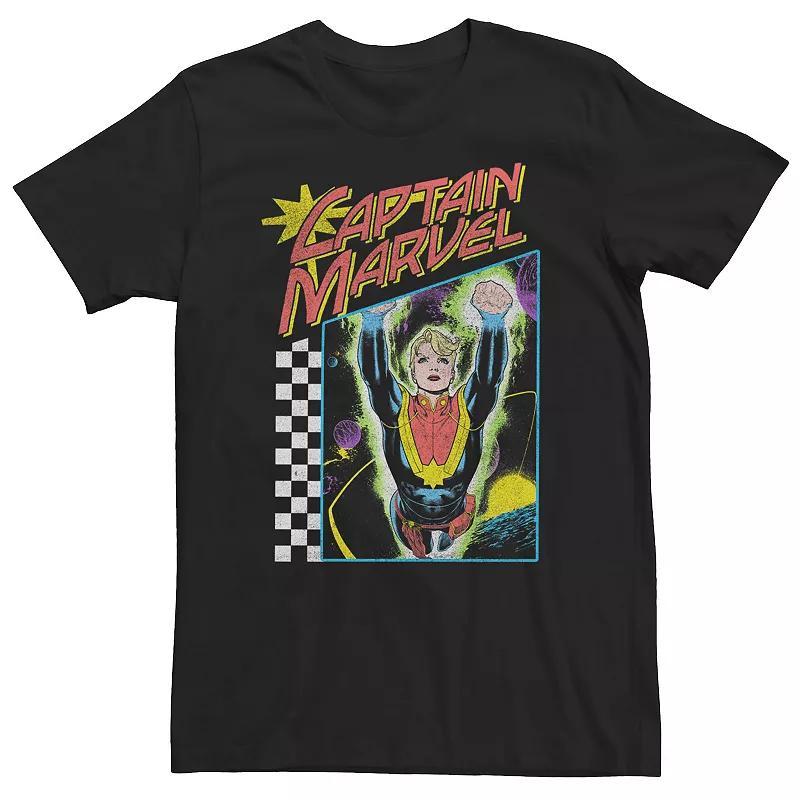 Big & Tall Marvel Captain Marvel Vintage 90s Style Space Poster Tee, Men's, Size: XL Tall, Black Product Image