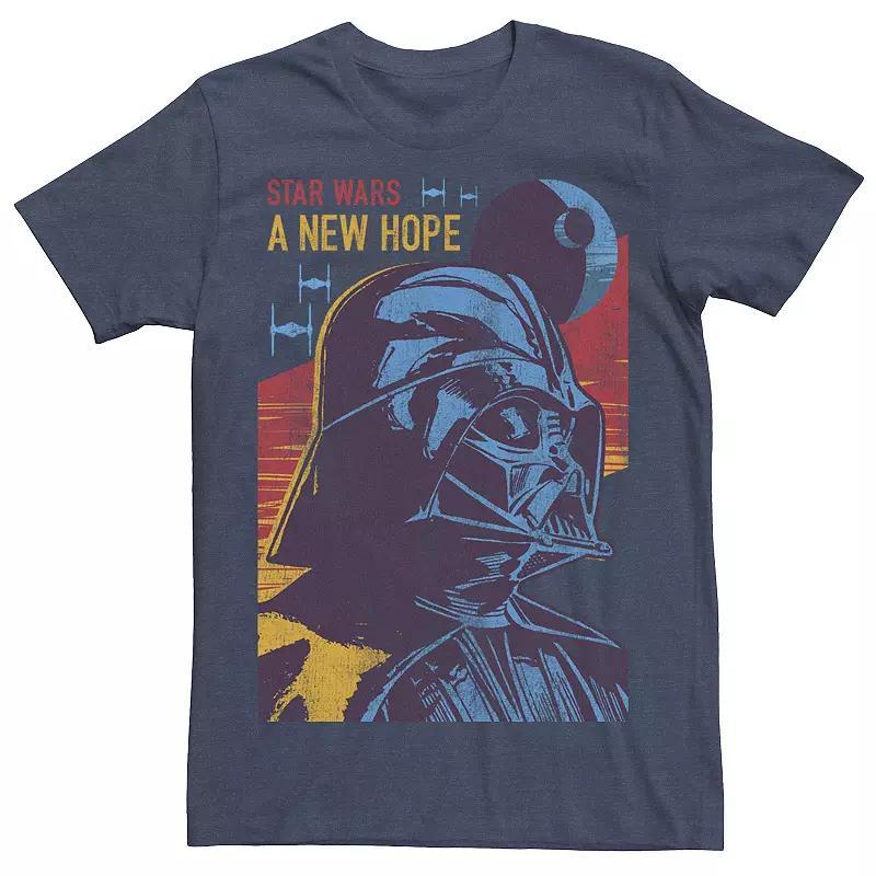 Mens Star Wars A New Hope Darth Vader Propaganda Tee Navy Grey Product Image