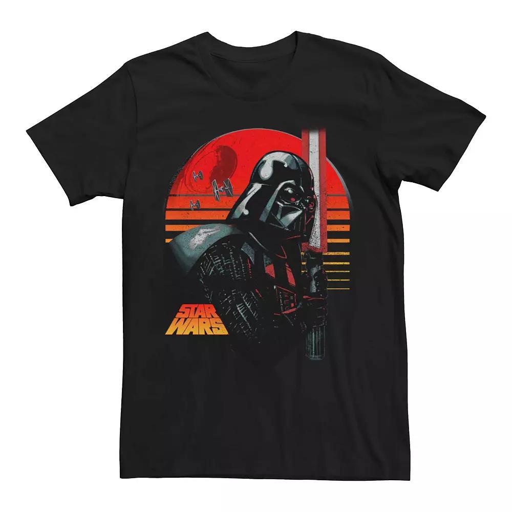 Men's Star Wars Darth Vader Dark Retro Poster Graphic Tee,  Product Image