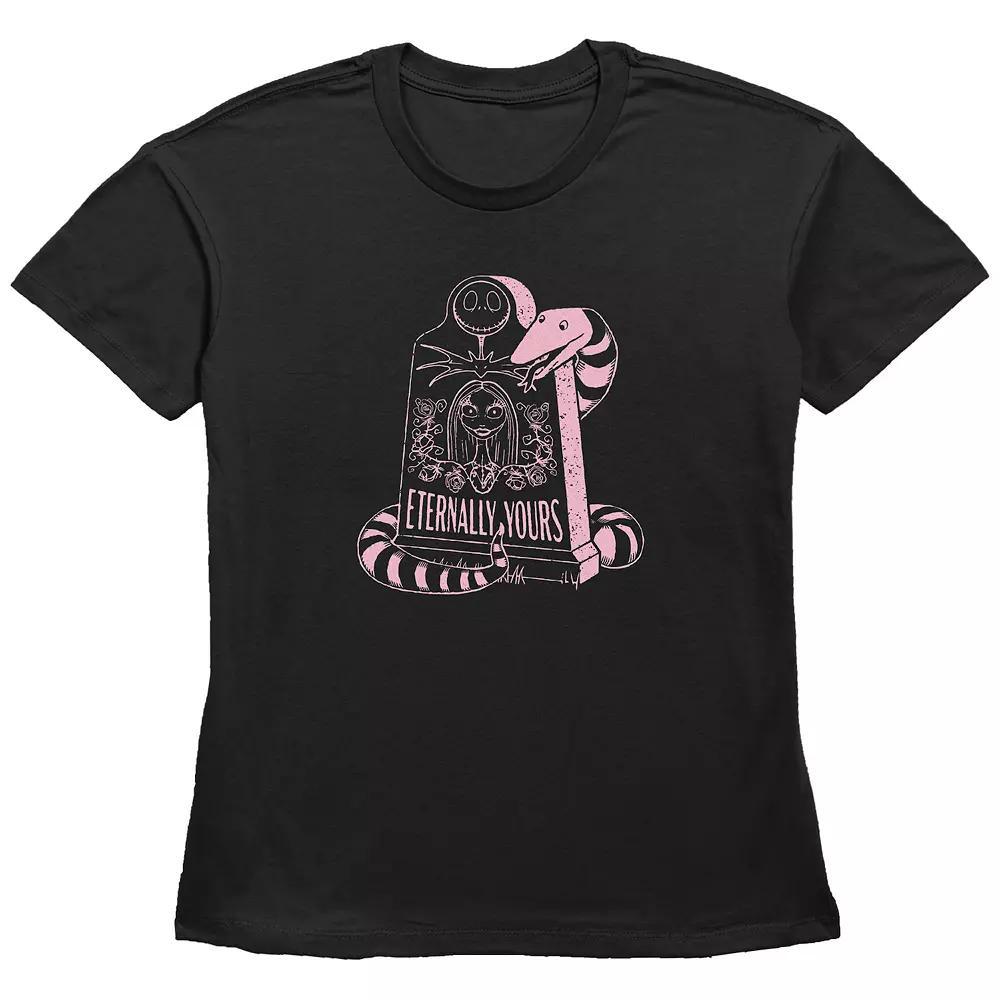 Disney's The Nightmare Before Christmas Jack Skellington And Sally Eternally Yours Gravestone Women's Graphic Tee,  Product Image